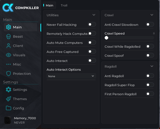 COMPKILLER Script for Flee the facility, Auto Hit