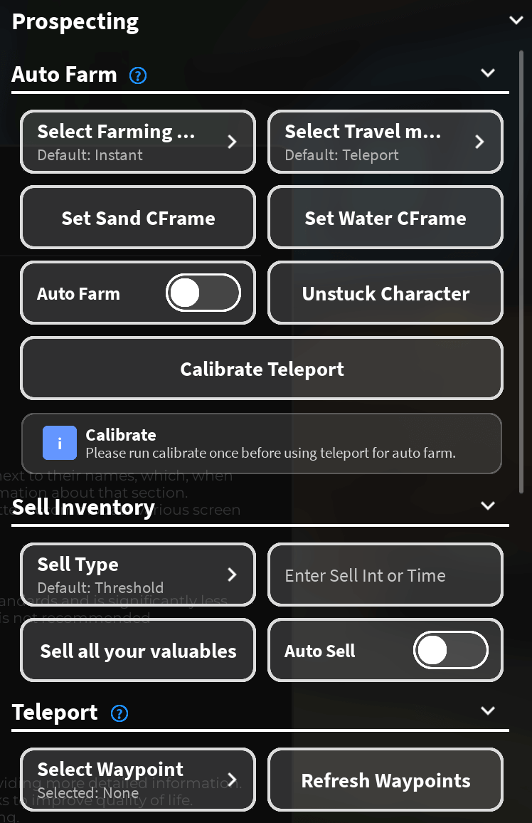 Prospecting Auto Farm Script