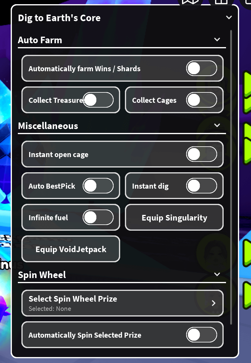 Dig to Earth’s Core Auto Farm Script