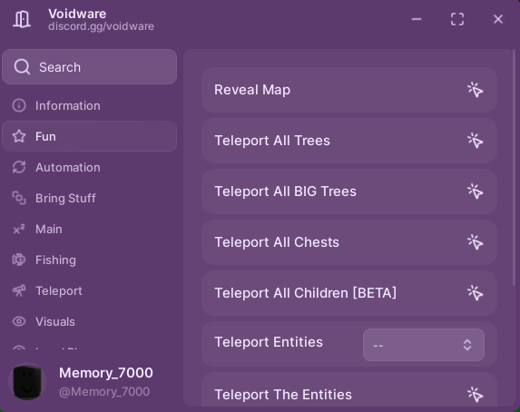 Voidware Hub Script - Bring Fuel, Bring Items