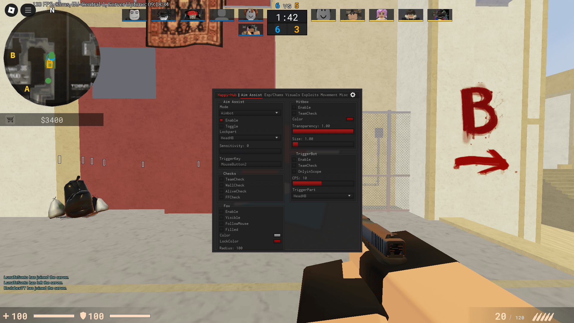 Happy Hub Script for Counter Blox | Aim Assist, Trigger bot