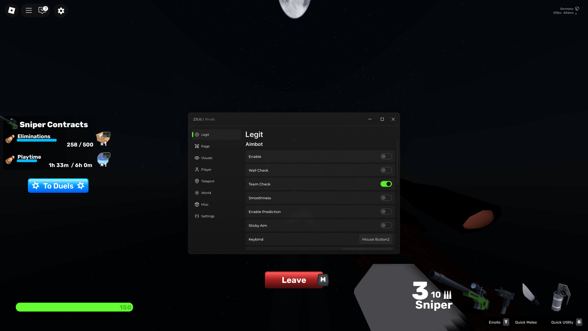 RIVALS Z3US Script | Silent Aim, Ragebot, Skin Changer, Device Spoofer