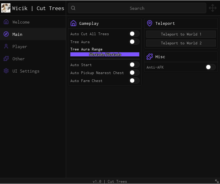 Cut Trees Script Open keyBind menu Main