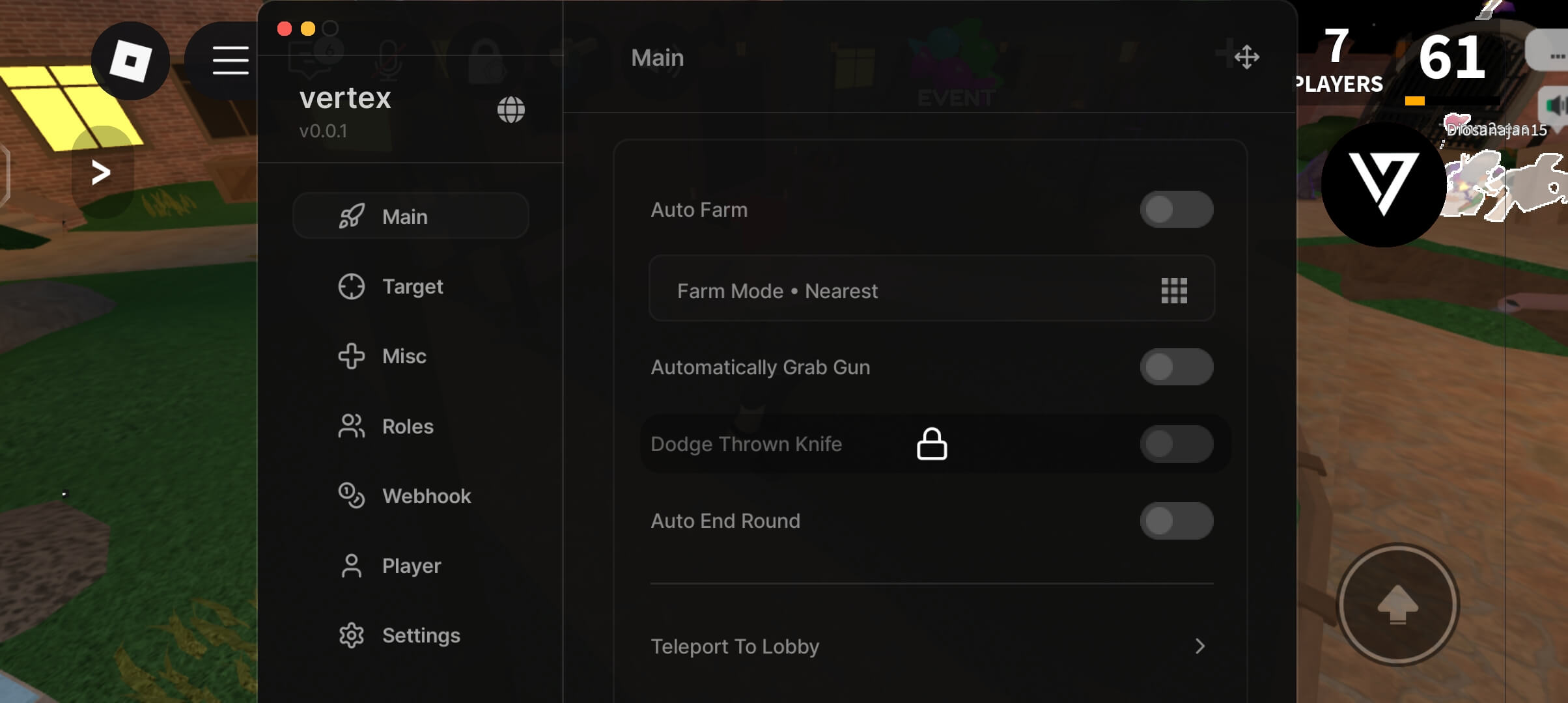 Vertex Script for MM2 - Auto Farm