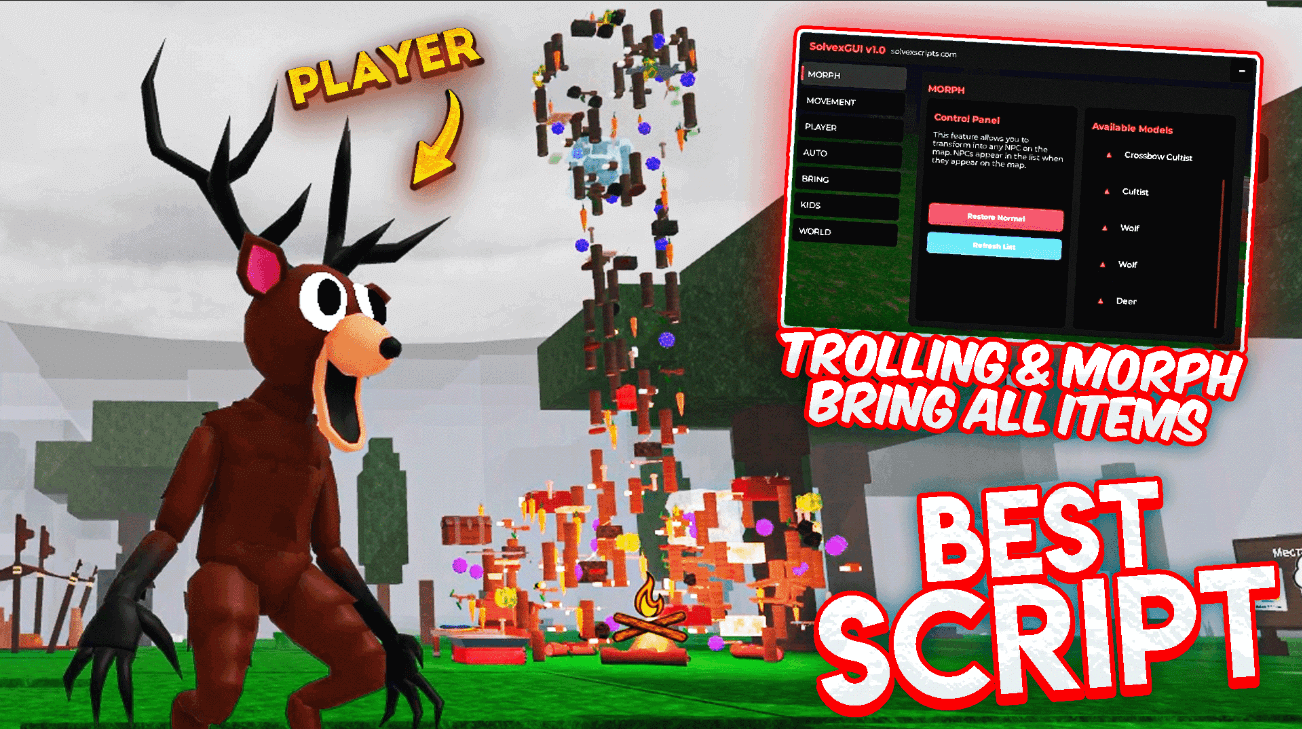 Trolling and Morph script | Solvex GUI 99 Nights