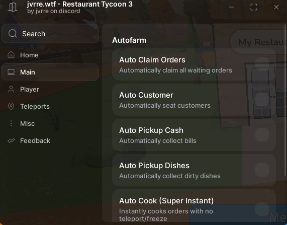 Restaurant Tycoon 3 Script