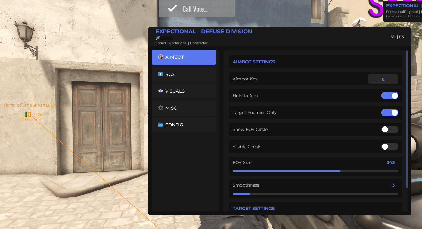EXPECTIONAL - Defuse Division AIMBOT ESP WALLBANG SCRIPT By Rolesional
