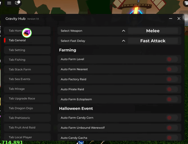 blox fruit gravity script auto farm auto candy NO KEY