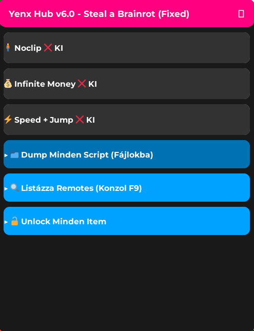 Yenx Hub v6.0 – Steal the Brainrot