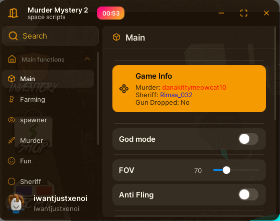 Murder Mystery 2 Script keyless god mode anti fling