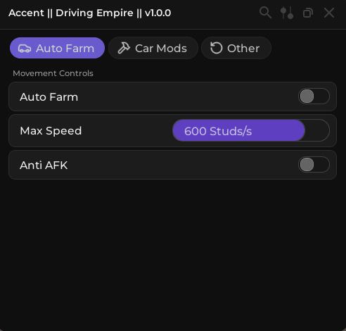 Driving empire script