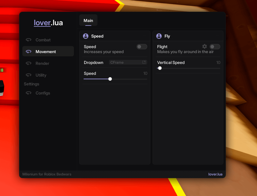 Lover lua BedWars Script Keyless