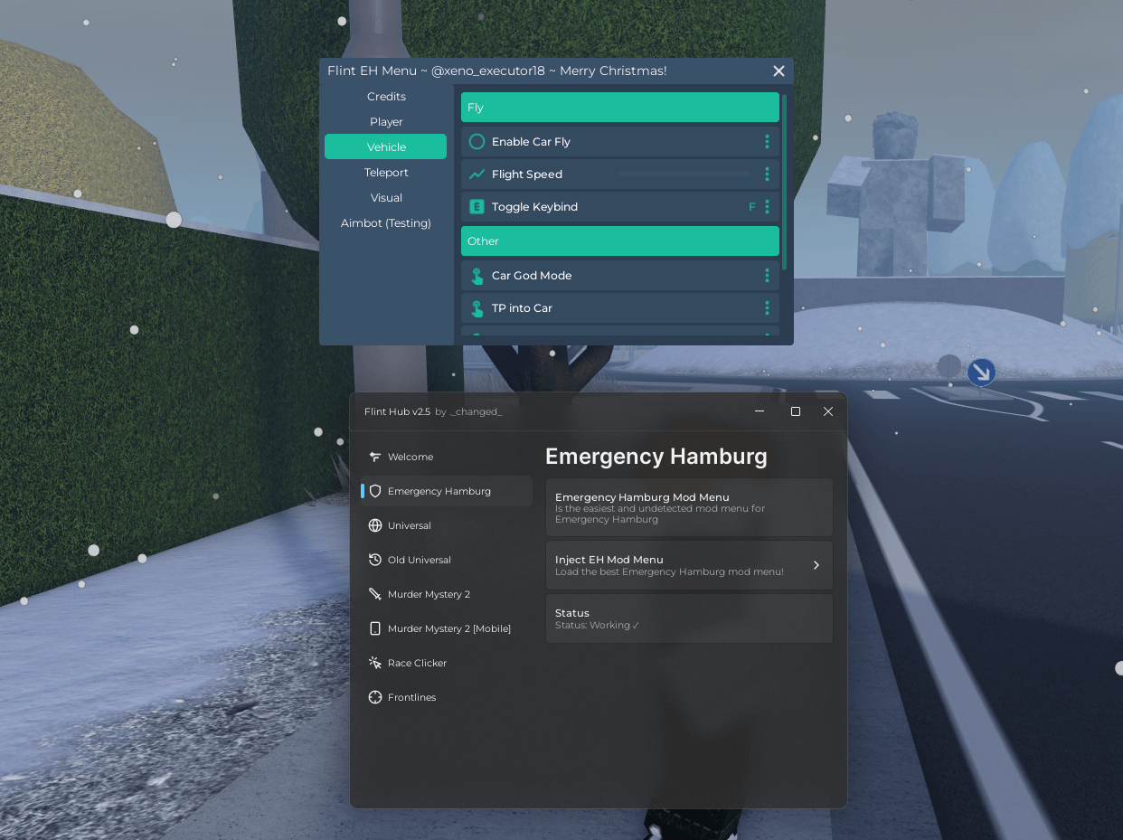 Flint Hub EH Script - Car God mode, Aimbot