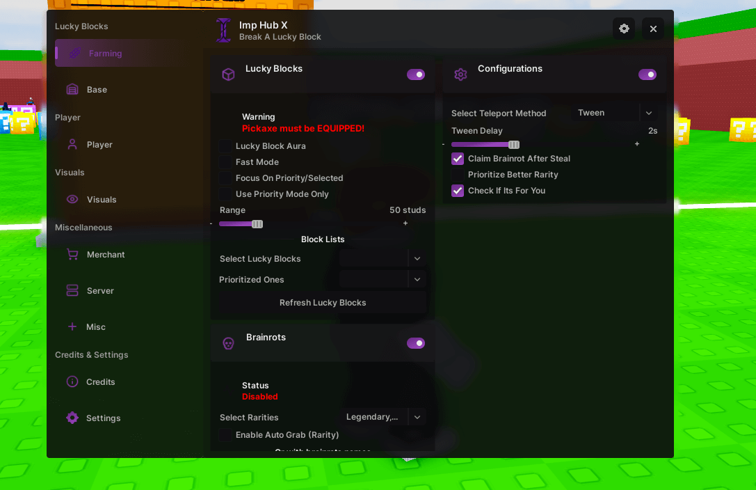 Imp Hub X Break a Lucky Block Script
