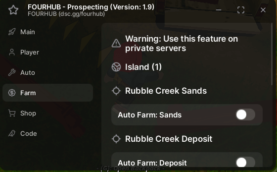 Auto Farm Sands script - Auto shake, Auto dig