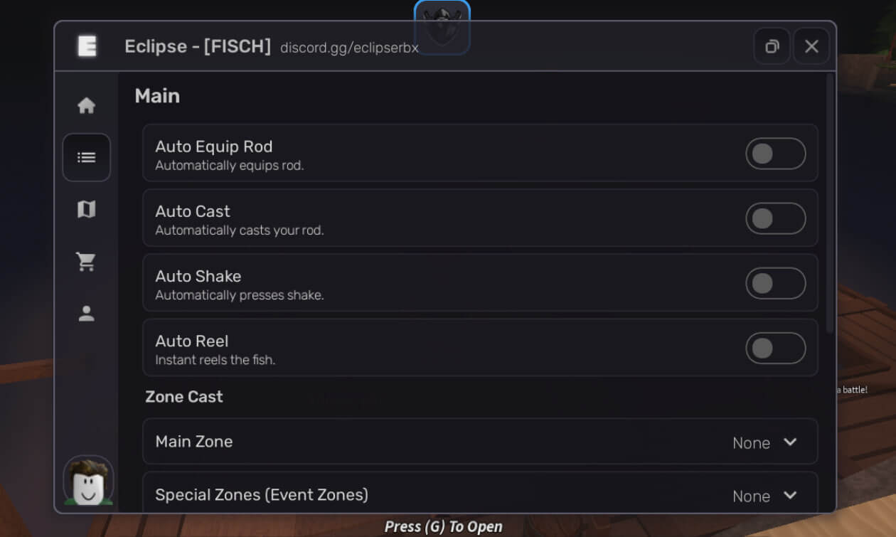 Eclipse Script for Fisch - Auto Cast, Auto Shake, Auto Fish