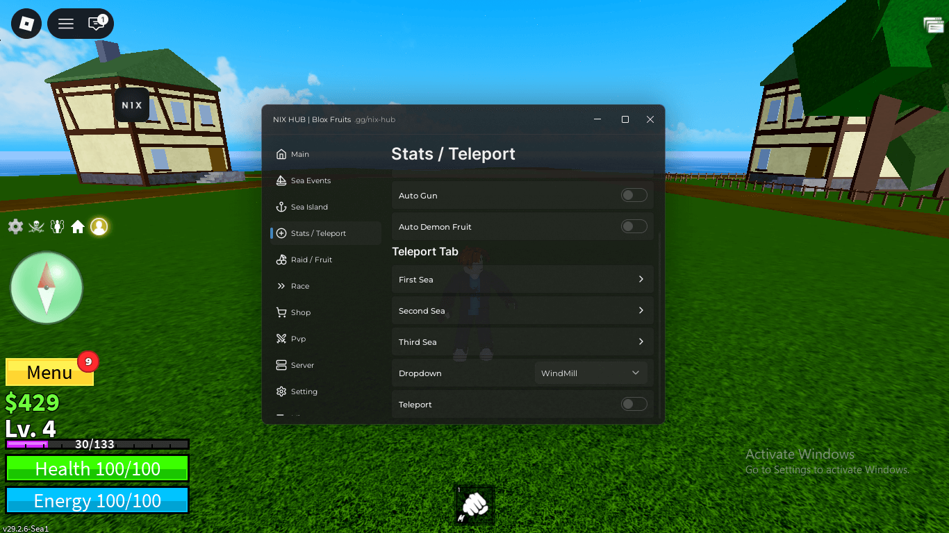 Nix Hub Script For Blox fruits