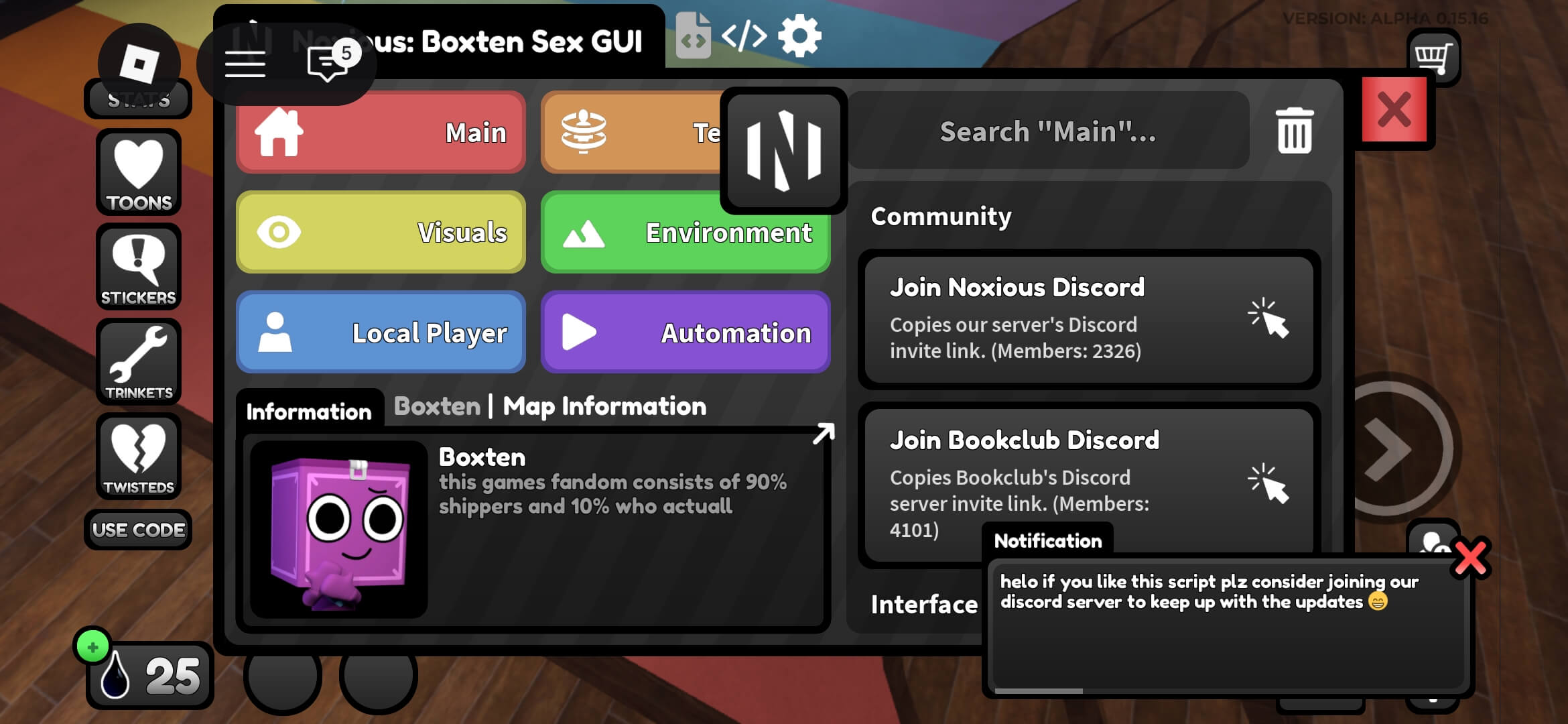 Dandys world script by Noxious - Xeno Supported