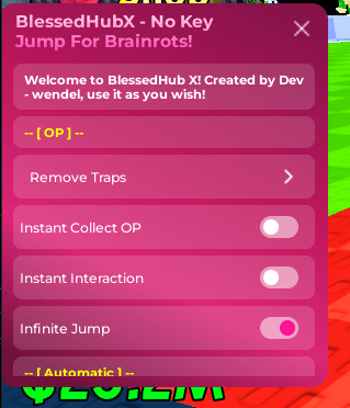 Blessed Hub X script for Jump for brainrots Keyless