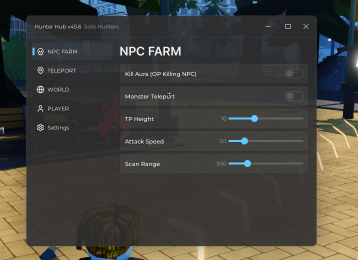 Hunter Hub Script for Solo Hunters Keyless - Kill Aura (OP Killing NPC)