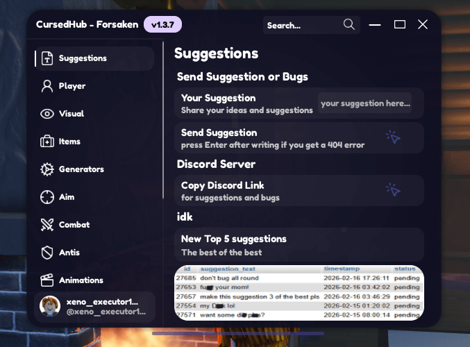 CursedHub Forsaken Script - Auto Punch, Auto Generators