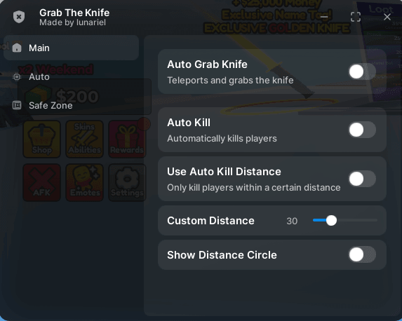 grab the knife Script keyless 2026 - Auto grab, Auto kill