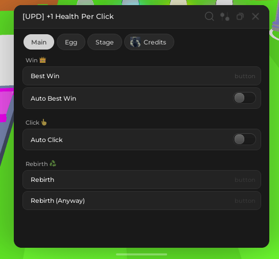 +1 Health per Click Script - Auto Click, Auto Best Win