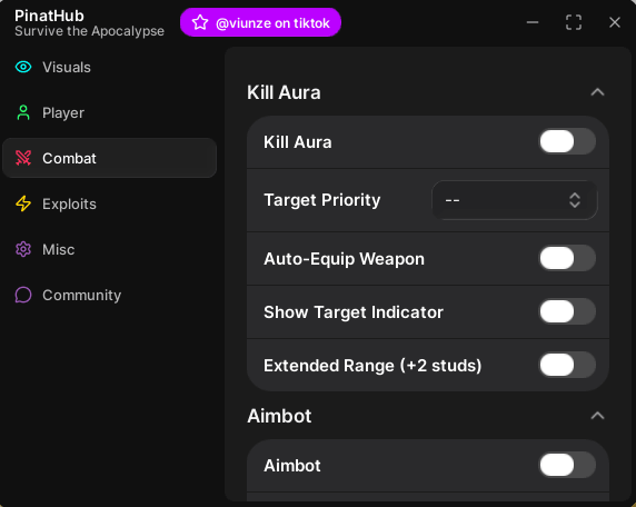 Pinat Hub STA Script keyless - Aimbot, Kill aura