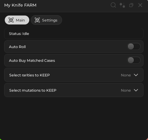 My Knife FARM script keyless - Auto Roll, Auto Buy