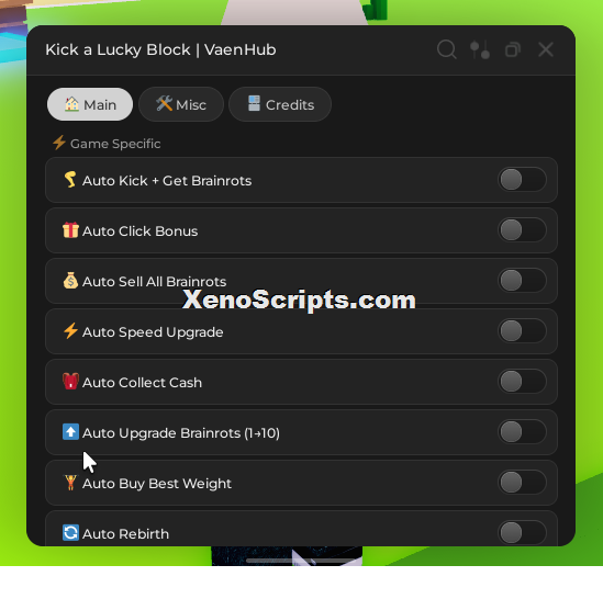 Vaen Hub Kick a Lucky Block Script Keyless