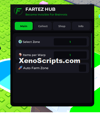Become invisible for Brainrots Auto Farm Zone Script Keyless