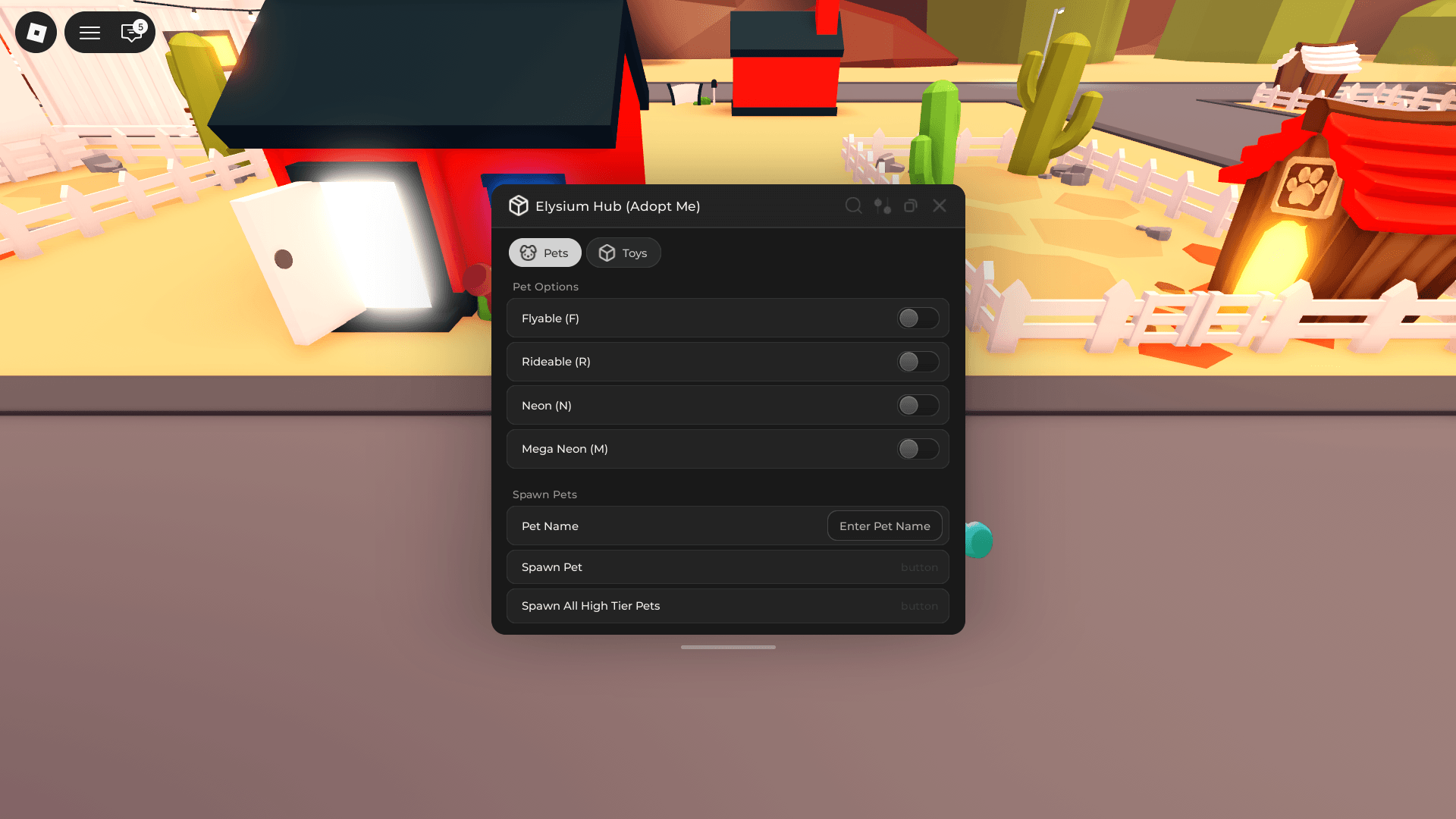 ADOPT ME Pet & Toy Spawner Script (Tradeable Pets + Permanent + Mega + Neon + Fly + Ride)