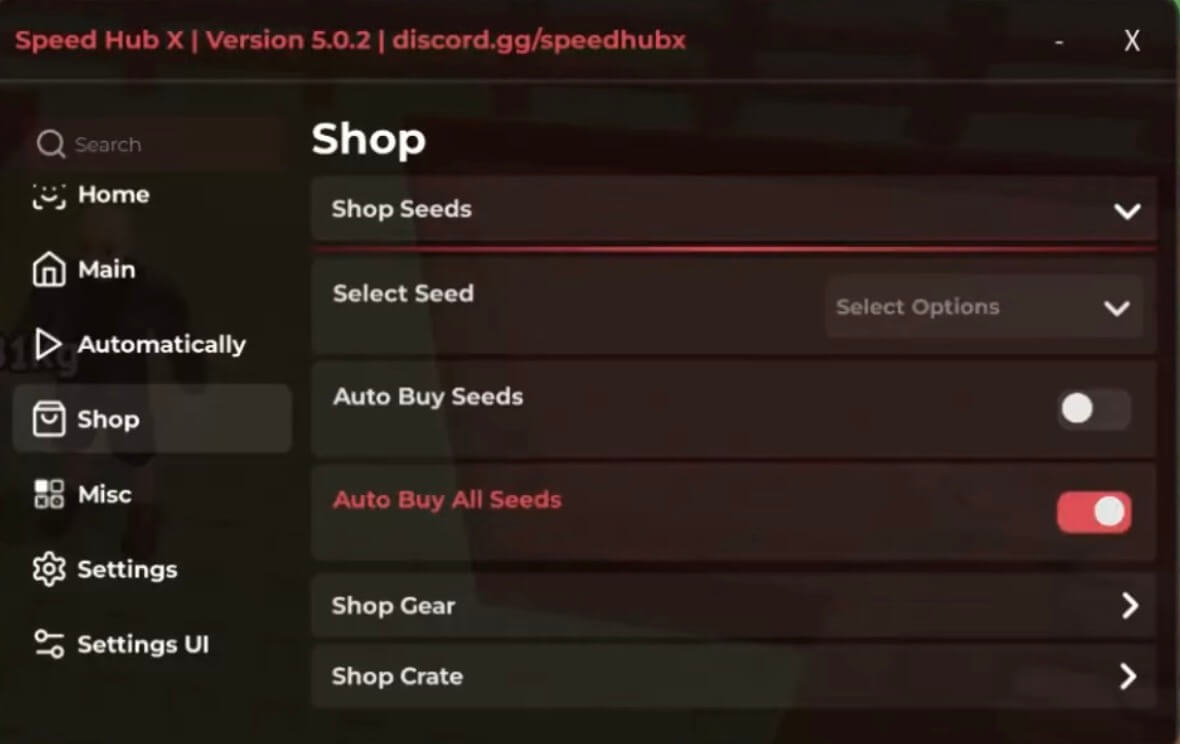 GAG2 Speed Hub X OP (Keyless on Weekends)