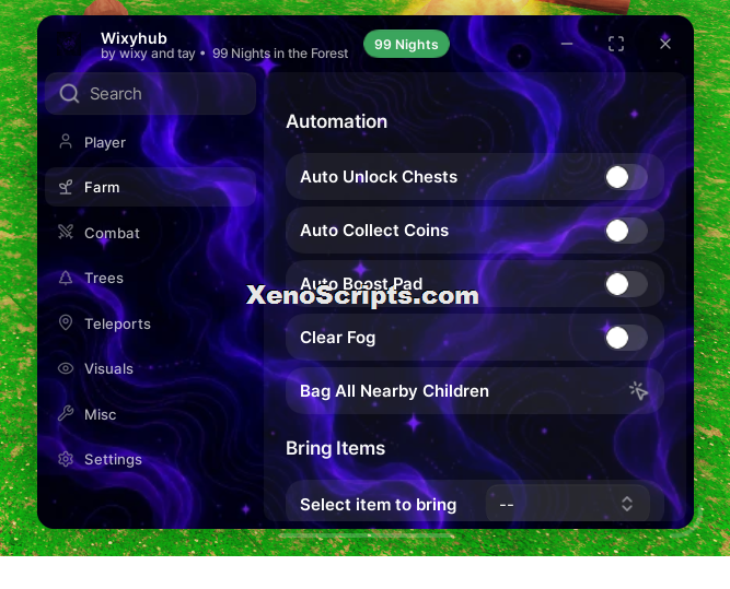 Wixy Hub 99nights Automation OP