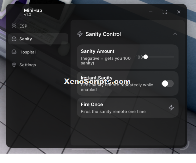 Instant Sanity, Auto inject all patients OP (No Keys)