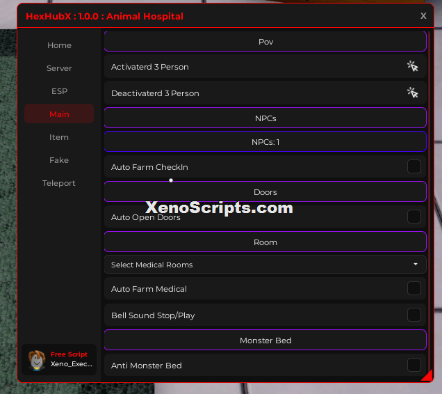 Hex Hub X Animal Hospital script keyless - Auto farm checkin