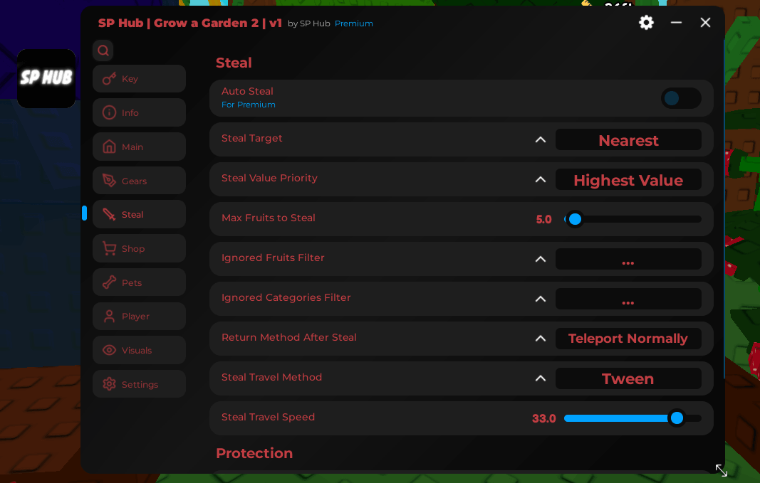 SP Hub Grow a Garden 2 (gag2) Auto Plant, Auto Steal, Auto Harvest, Anti Steal