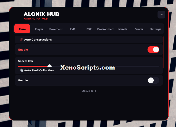 Kaiju Alpha v1.24 Script by Alonix Hub - Auto construction