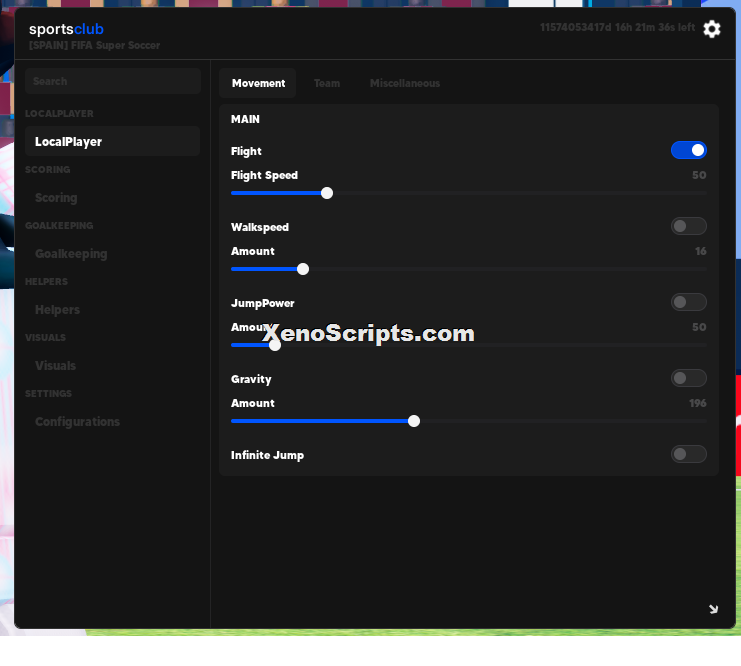 Fifa Super Soccer script keyless - Goal hitbox