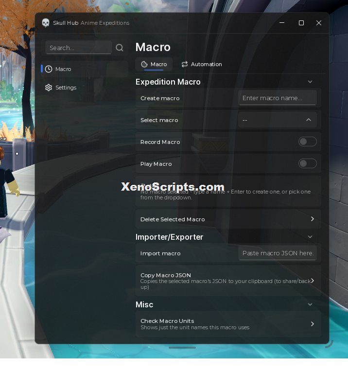 Anime Expeditions Macro Keyless
