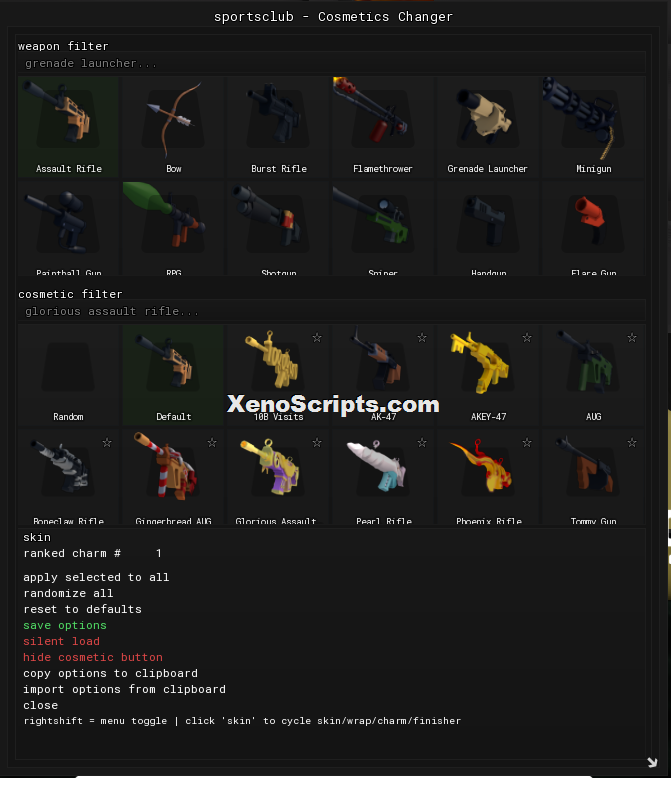 Rivals Cosmetic Changer script by sportsclub (No Keys)