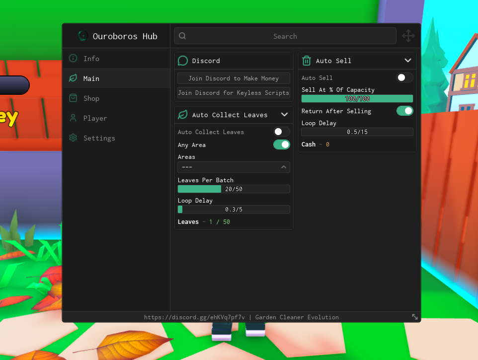 Garden Cleaner Evolution Script By Ouroboro Hub | Auto Collect Leave