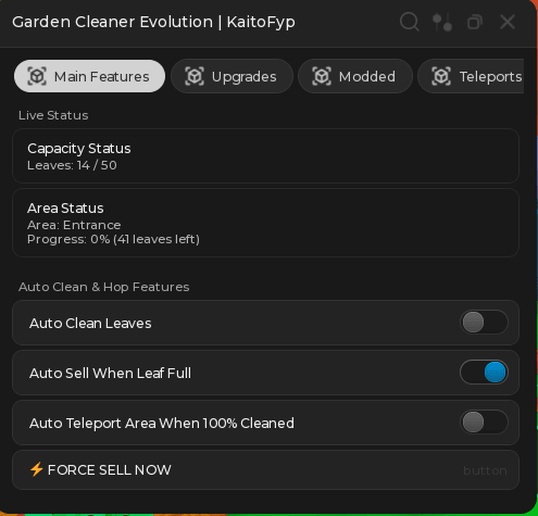 Garden Cleaner Evolution script