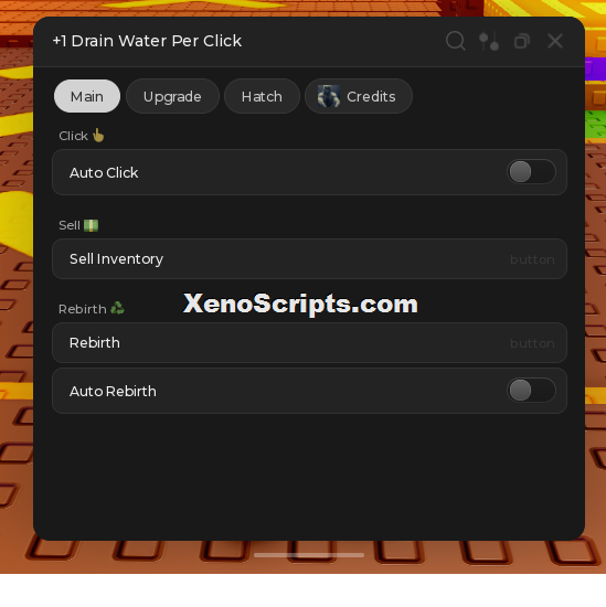 +1 Drain Water Per Click script by KHsaeed | Hatch 3x