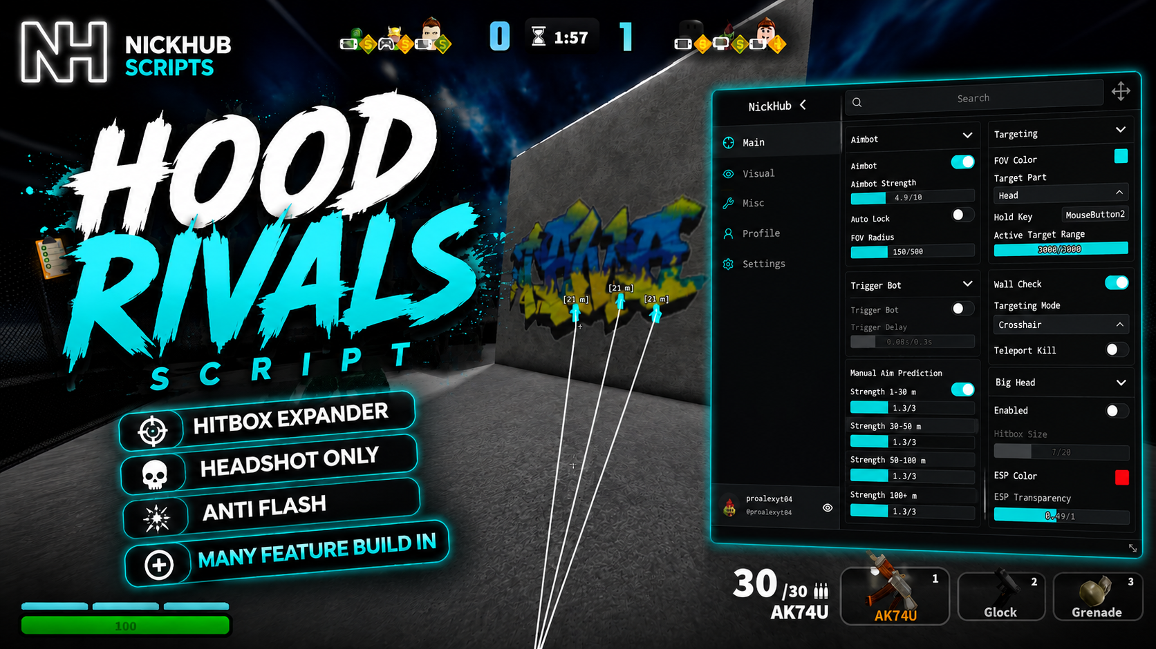Hood Rivals script by Nick Hub | Hitbox Expander