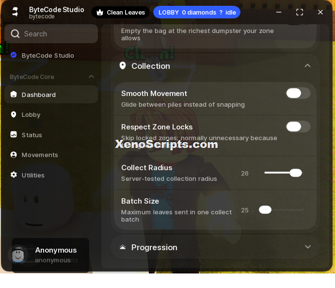 Clean all the leaves script by ByteCode (No Keys) - Auto farm