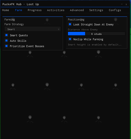 PuckAFK Hub Loot Up script keyless | farming, smart quests
