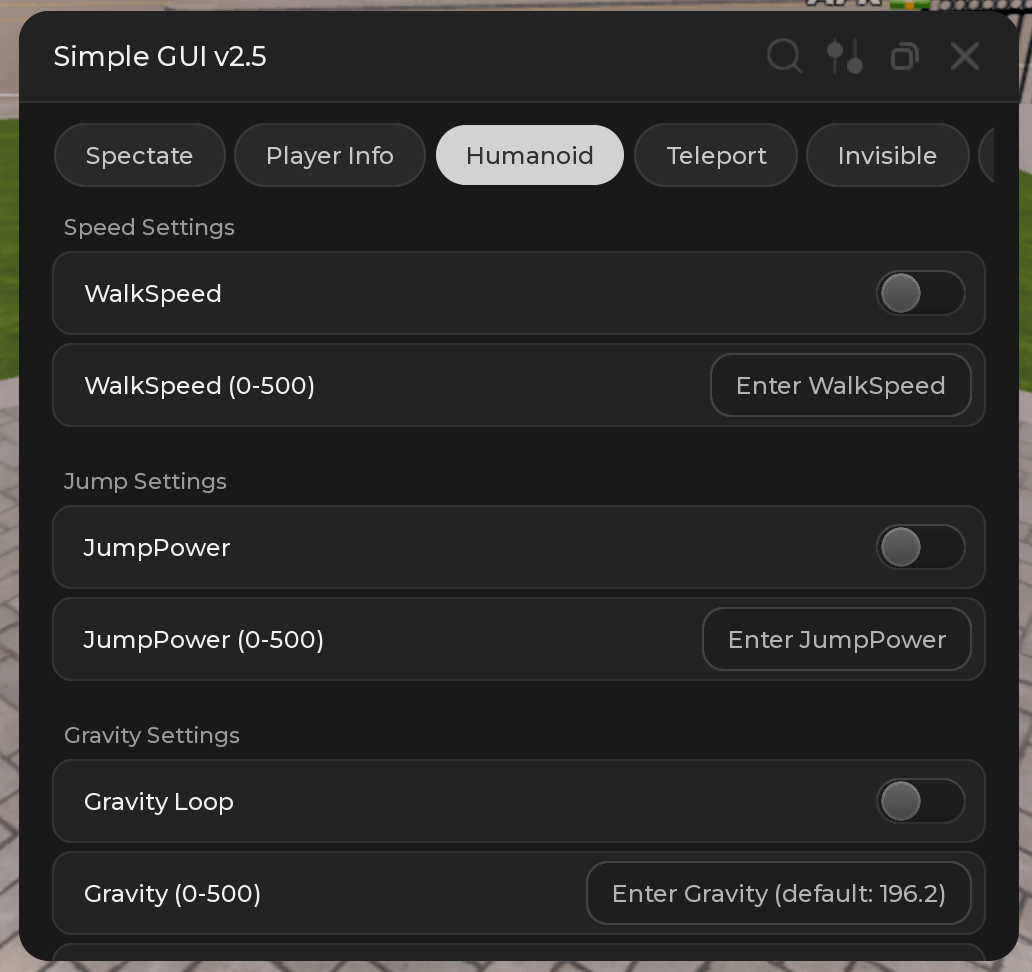 Simple GUI v2.5 | Universal