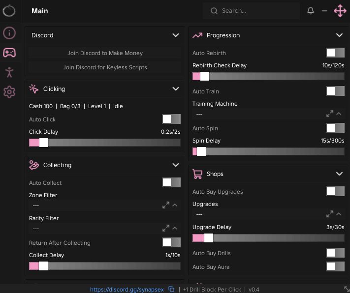 +1 Drill Block Per Click script by Ouroboros Hub (Keyless)