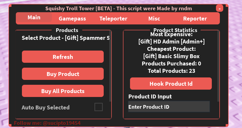 Squishy Troll Tower script | RNDM